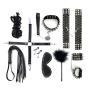 BDSM-набор Art of Sex – Spikes BDSM Set Leather, 10 предметов, черный, натуральная кожа