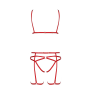 Комплект белья Passion Exclusive MAGALI SET OpenBra S/M, red, стрэпы, лиф, трусики и пояс