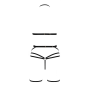 Комплект белья Passion Exclusive MORGAN SET OpenBra L/XL, black, стрэпы, трусики, лиф, пояс
