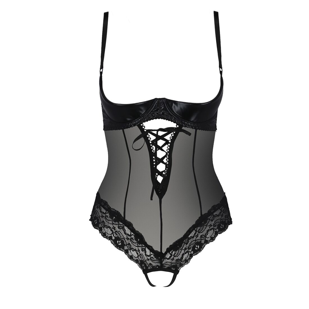 Боди с открытой грудью Passion Exclusive NORTH BODY S/M, black