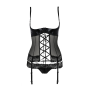 Корсет с открытой грудью Passion Exclusive NORTH CORSET L/XL, black, пажи, трусики, шнуровка