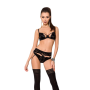 Комплект белья Passion Exclusive TONYA SET XXL/XXXL, black, трусики, лиф, пояс для чулок