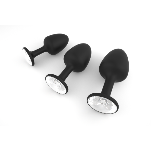 Анальная пробка Dorcel Geisha Plug Diamond L с шариком внутри, создает вибрации, макс. диаметр 4см