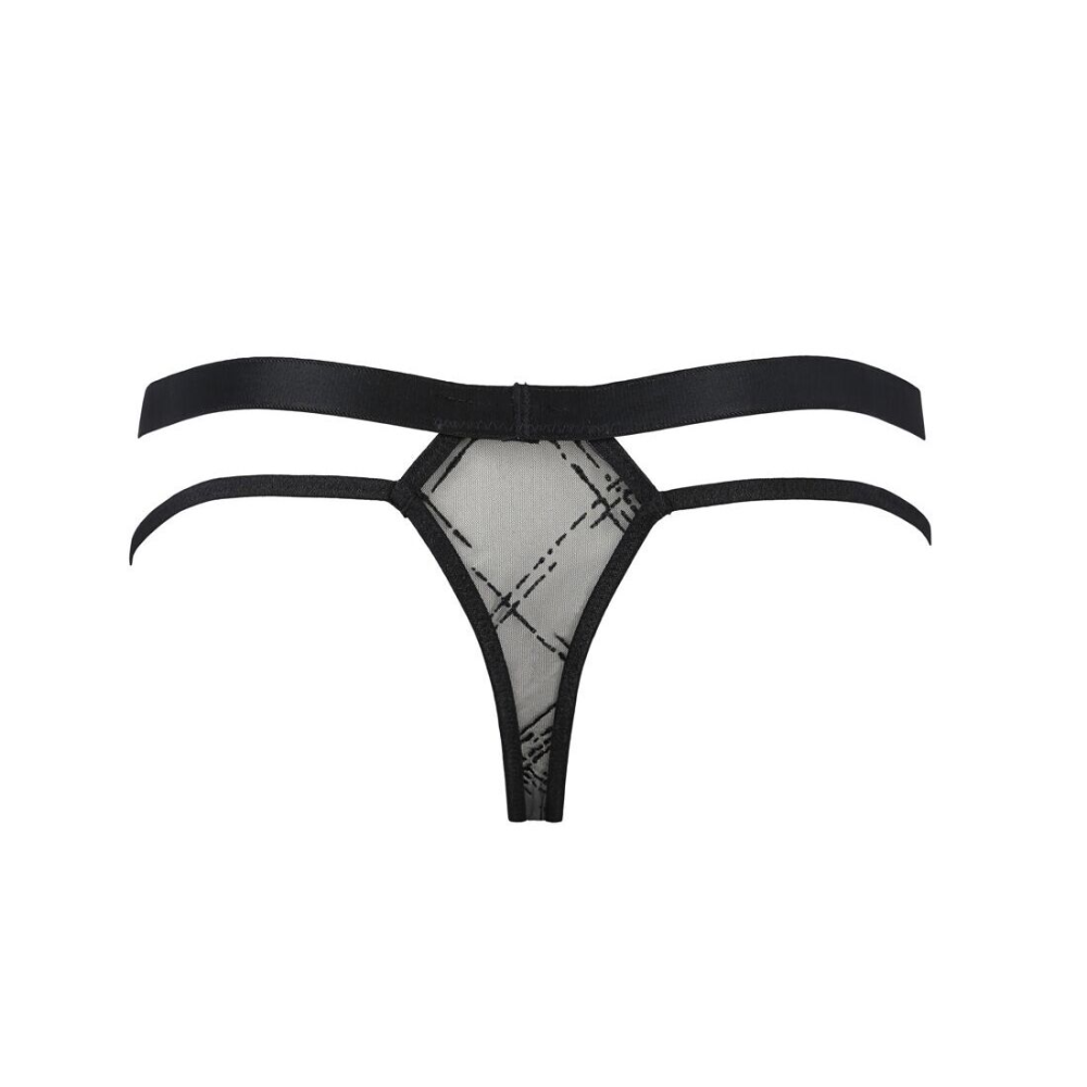 Мужские прозрачные стринги Passion 029 THONG COLLIN XXL/XXXL Black, сетка
