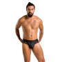 Мужские трусы с цепочкой Passion 030 SLIP TOM XXL/XXXL Black, экокожа, открытые ягодицы