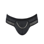 Мужские трусы с цепочкой Passion 030 SLIP TOM XXL/XXXL Black, экокожа, открытые ягодицы