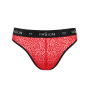 Мужские полупрозрачные трусы Passion 031 SLIP MIKE L/XL Red, под леопард