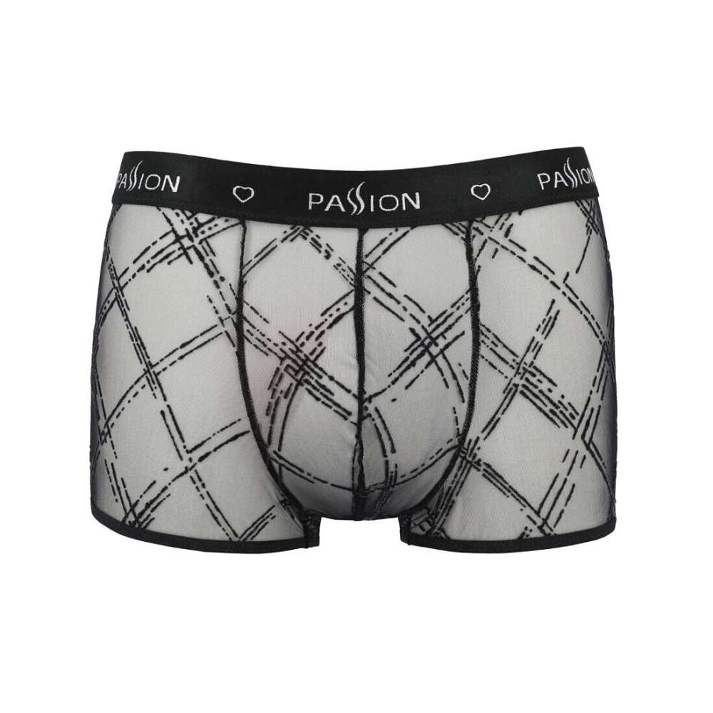 Мужские прозрачные боксеры Passion 032 SHORT JAMES XXL/XXXL Black, сетка