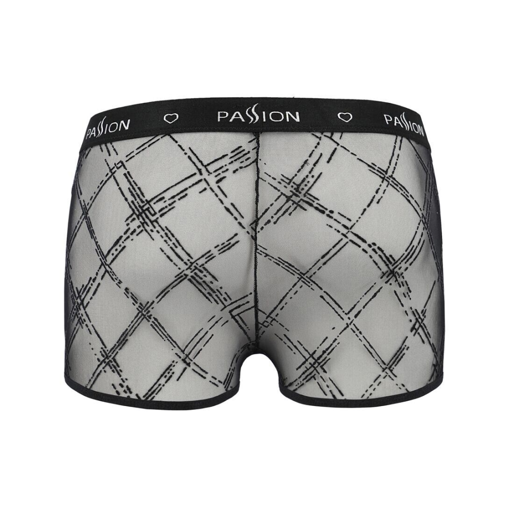 Мужские прозрачные боксеры Passion 032 SHORT JAMES XXL/XXXL Black, сетка