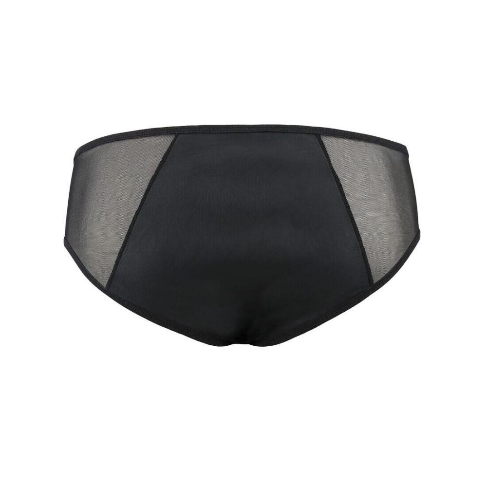 Мужские слипы на молнии Passion 042 SLIP TIMMY L/XL Black, экокожа, сетка