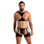 Комплект эротического мужского белья Passion 047 SET JOHN L/XL Black, трусы, портупея