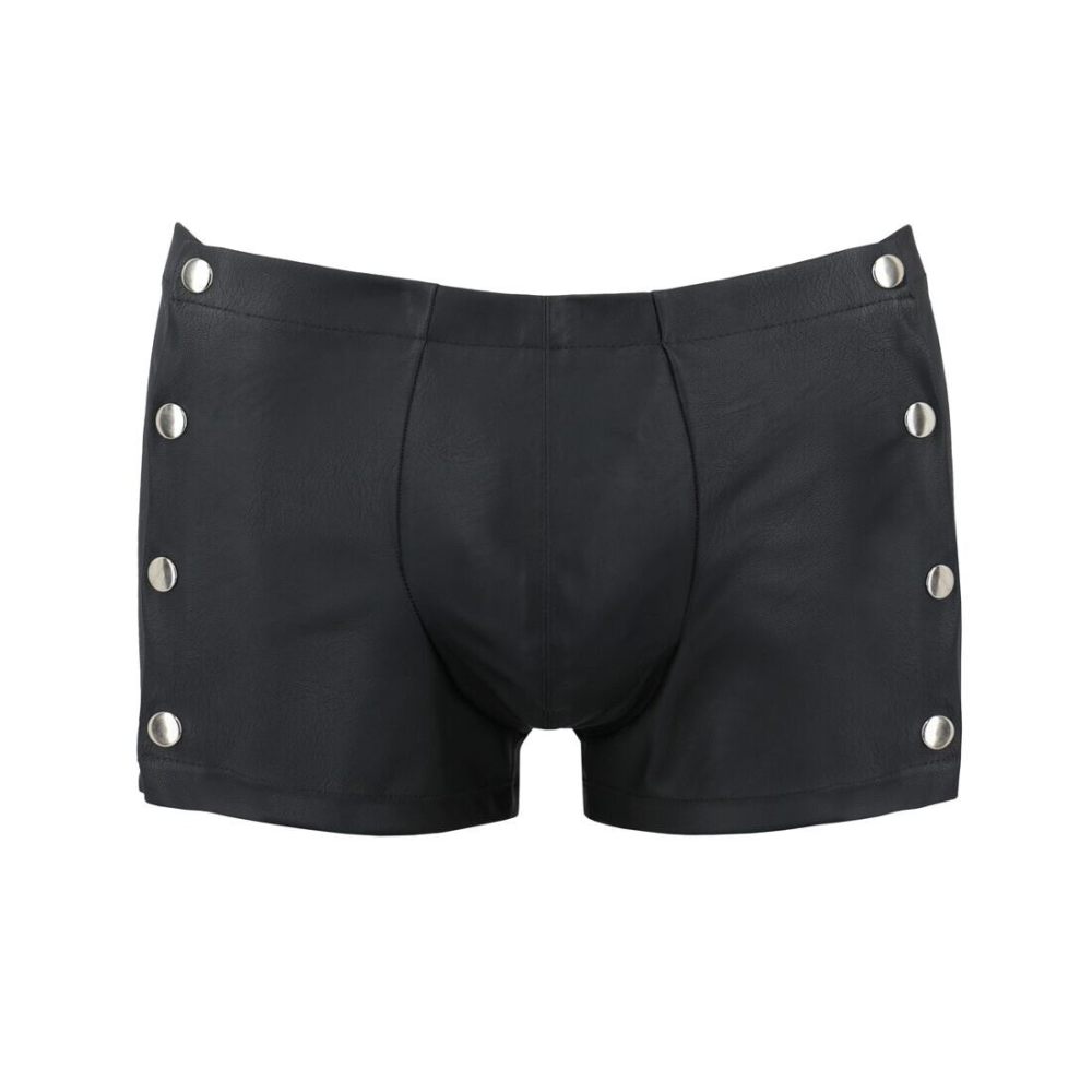 Мужские кожаные боксеры с заклепками Passion 048 SHORT DAVID L/XL Black