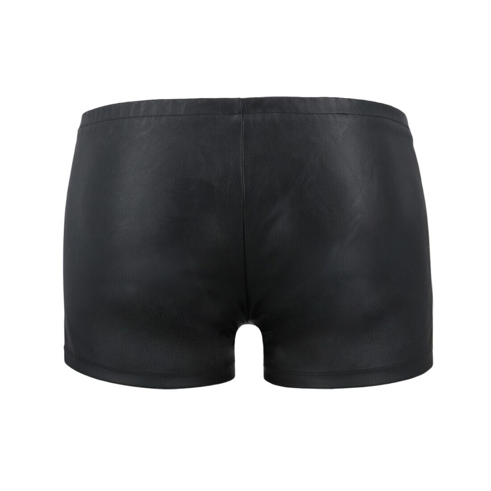 Мужские кожаные боксеры с молниями Passion 049 SHORT MATT XXL/XXXL Black