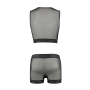 Комплект мужского белья на шнуровке Passion 053 SET WILLIAM S/M Black, жилет, боксеры