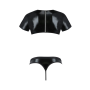 Комплект мужского белья под латекс Passion 057 SET PETER S/M Black, кроп-топ, стринги