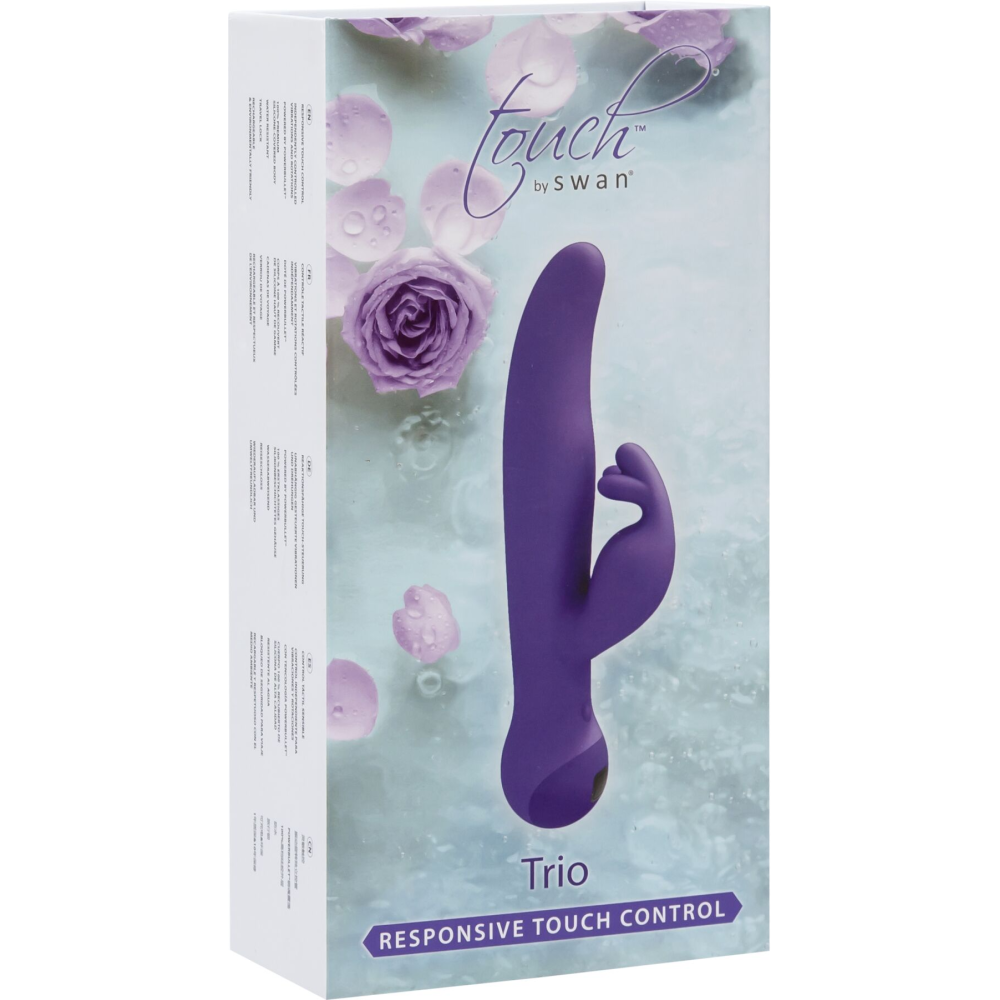 Вибратор-кролик Touch by SWAN - Trio Purple, сенсорное управление, ротация, диаметр 3,8 см
