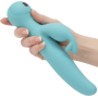Вибратор-кролик Touch by SWAN - Trio Teal, сенсорное управление, ротация, диаметр 3,8 см