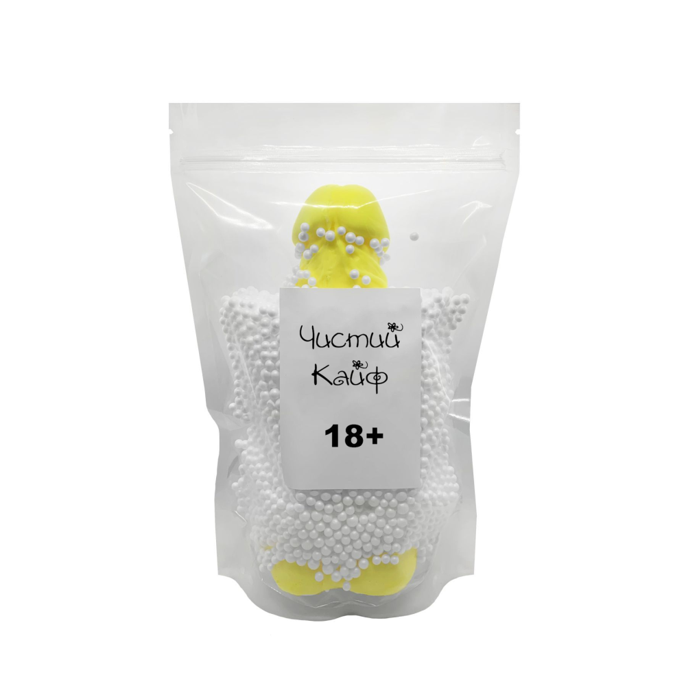 Крафтовое мыло-член с присоской Чистий Кайф Yellow size XL, натуральное