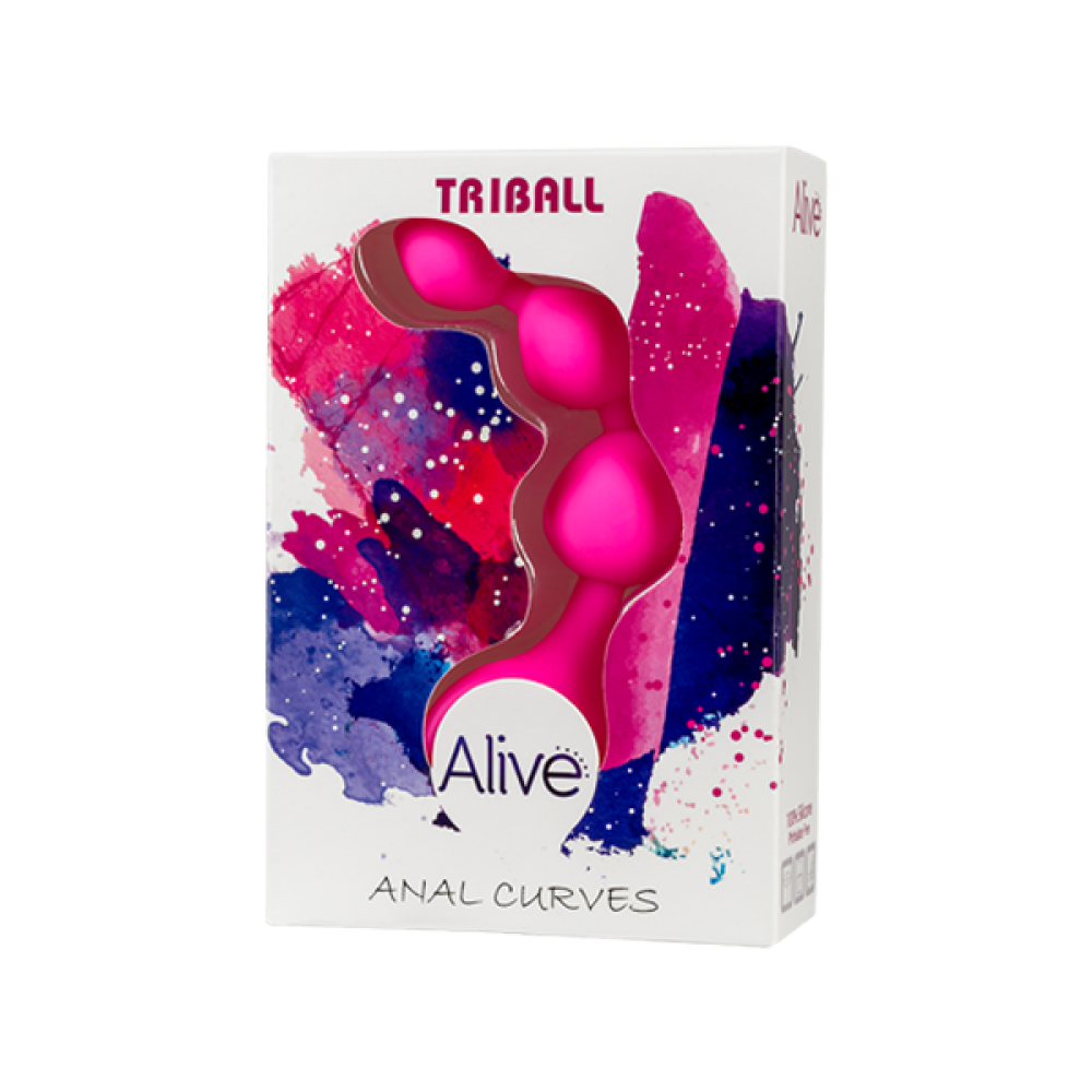 Анальные шарики Alive Triball Pink, силикон, макс. диаметр 2см