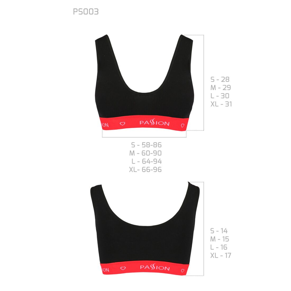 Спортивный топ на широких бретелях Passion PS003 TOP L, black