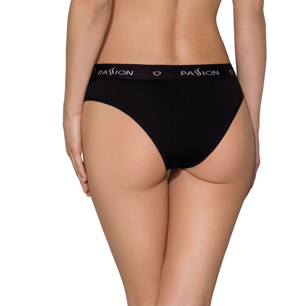 Трусики-слипы из хлопка с эластаном Passion PS004 PANTIES S, black