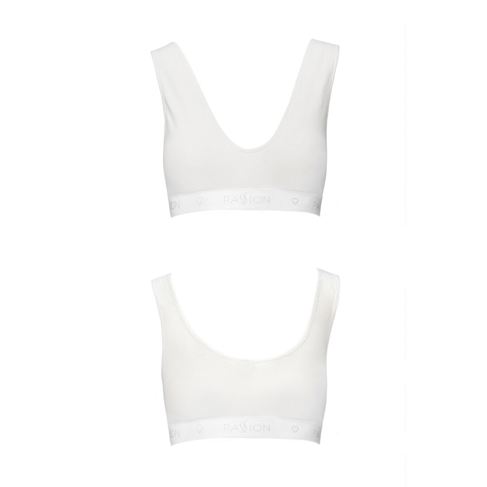 Спортивный топ из эластичного хлопка Passion PS005 TOP L, white