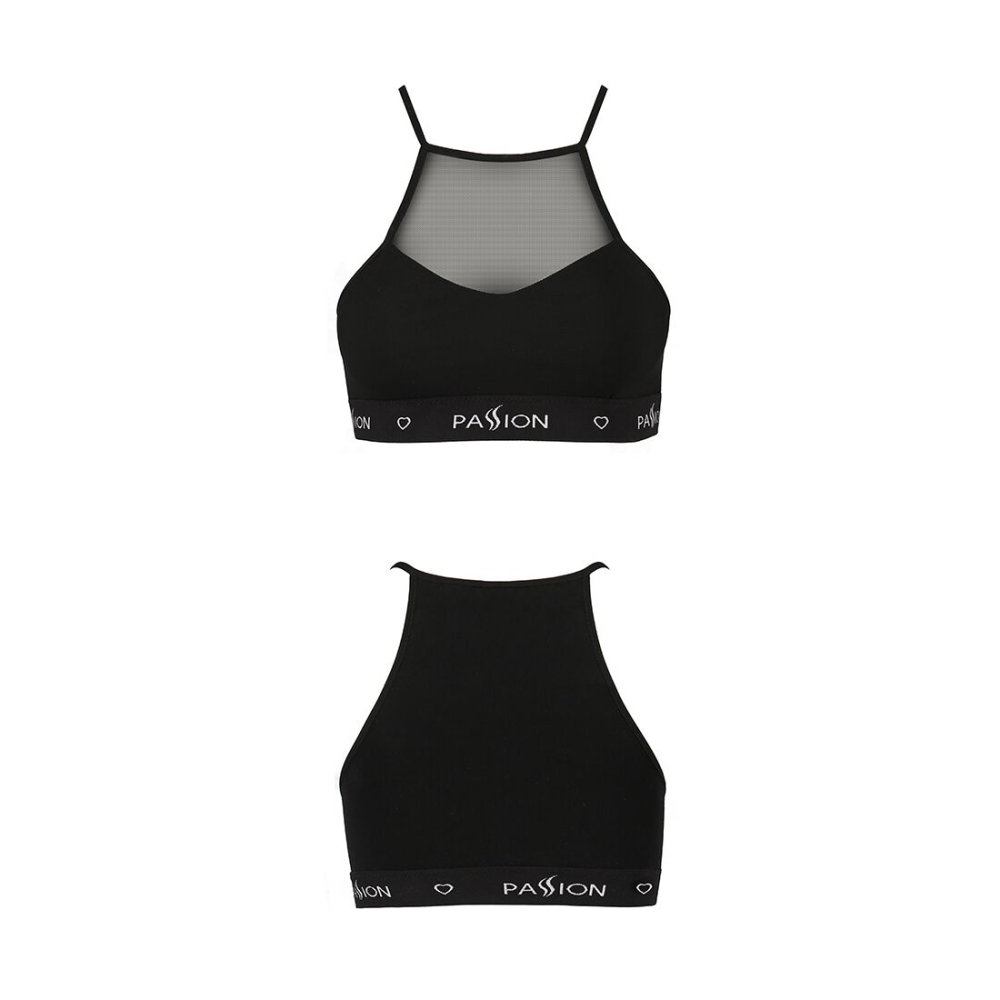 Спортивный топ с прозрачной вставкой Passion PS006 TOP M, black