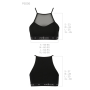 Спортивный топ с прозрачной вставкой Passion PS006 TOP S, black