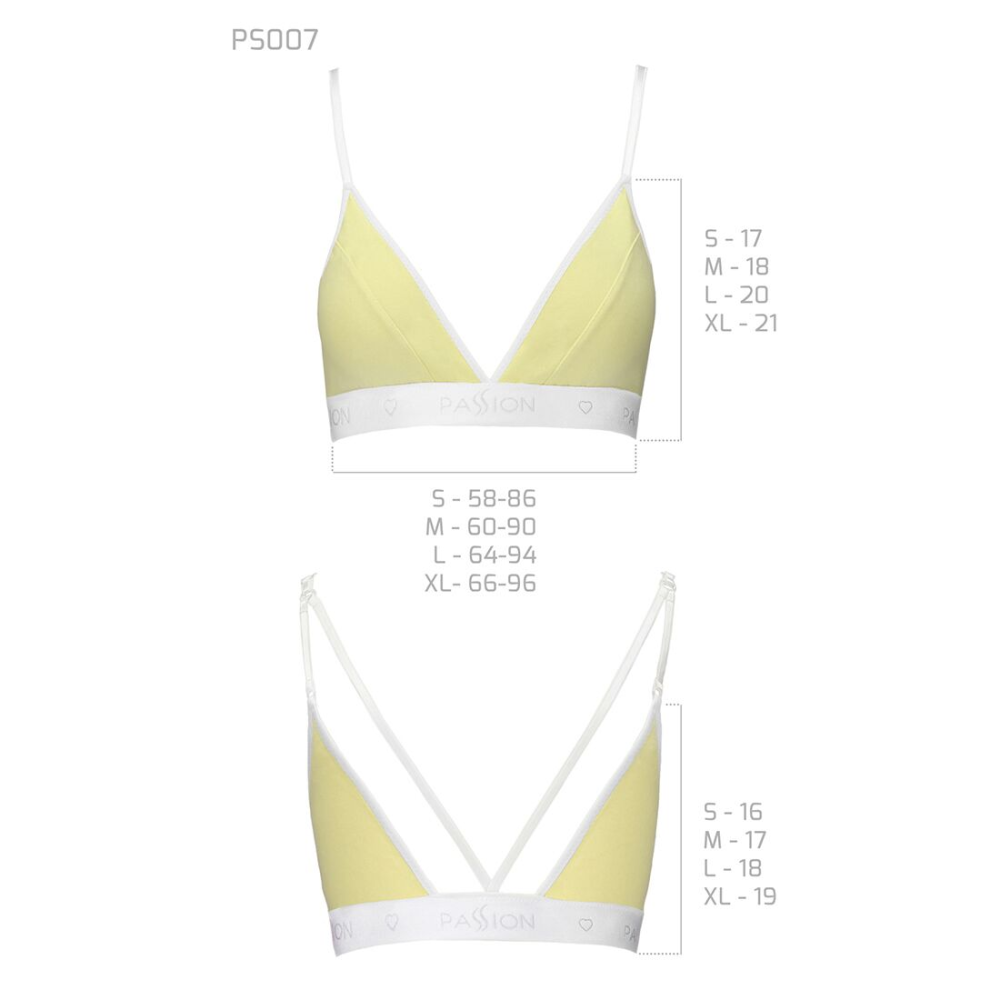 Спортивный топ с двойными бретелями Passion PS007 TOP XL, yellow