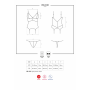 Сатиновый кружевной корсет Obsessive 810-COR-1 babydoll & thong L/XL, черный, корсет, танга