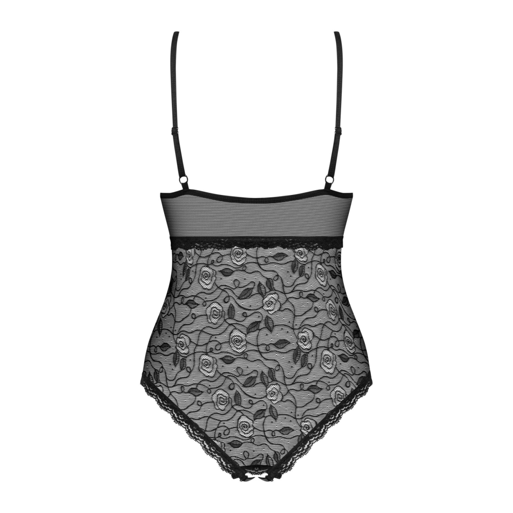 Кружевное боди с доступом 818-TED-1 teddy L/XL, черное