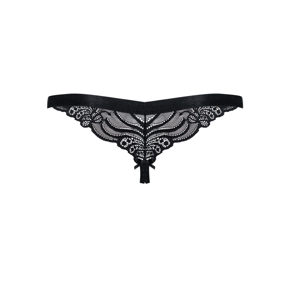 Кружевные танга с доступом Obsessive 828-THC-1 crotchless thong S/M, черные