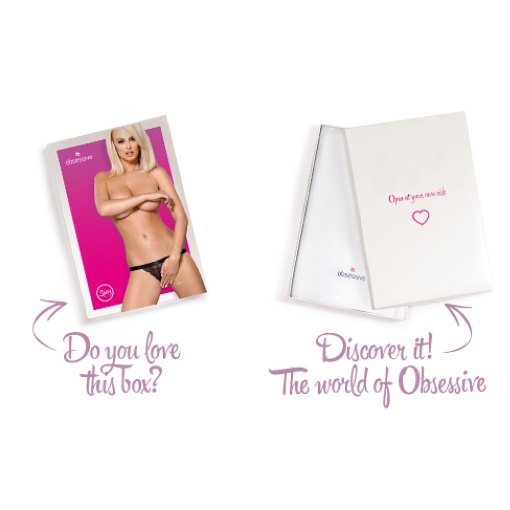 Кружевные танга с доступом Obsessive 828-THC-1 crotchless thong S/M, черные