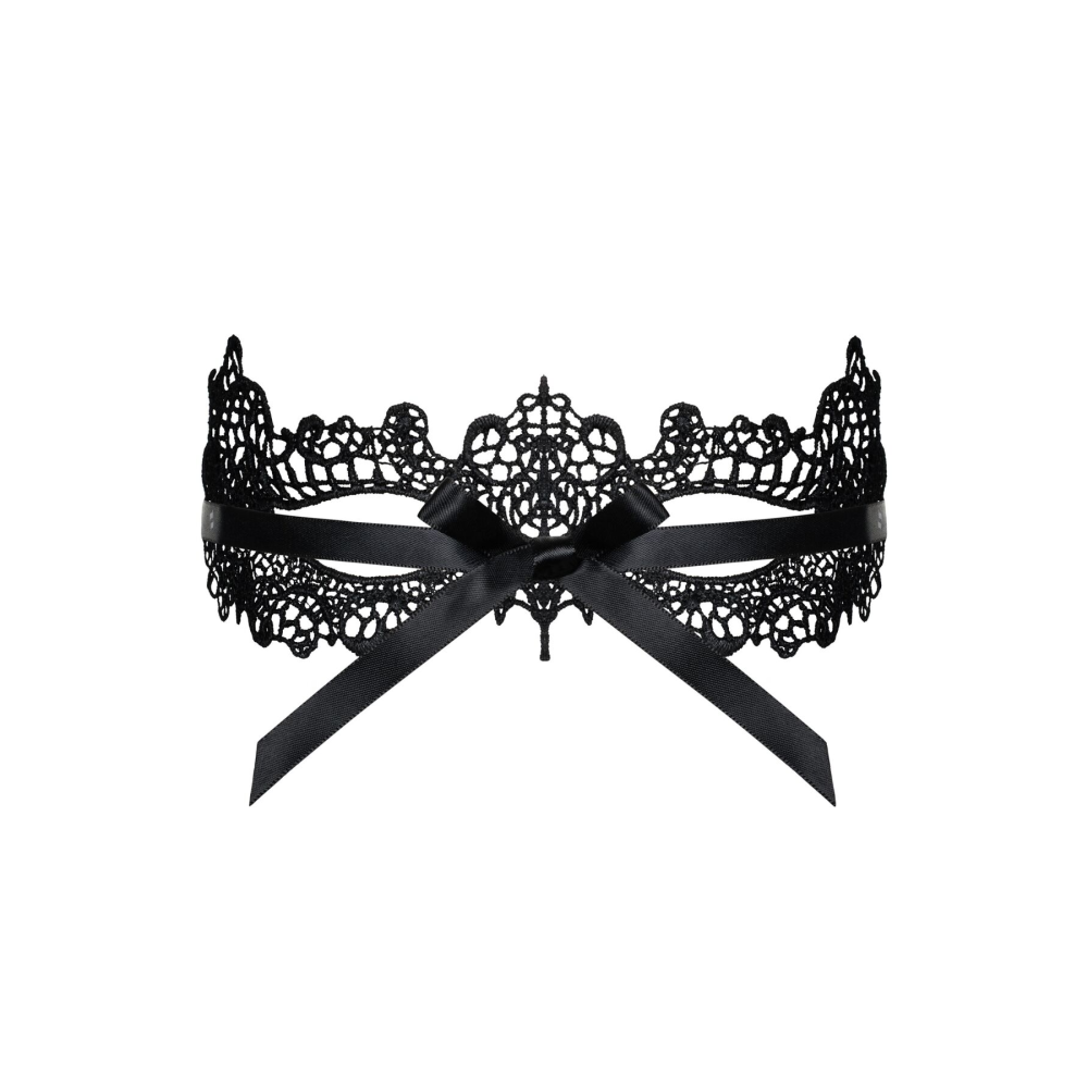 Кружевная маска Obsessive A701 mask, единый размер, черная