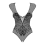 Бодистокинг из крупной сетки с кружевом Obsessive B112 teddy S/M/L, черный, с доступом