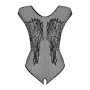 Бодистокинг из крупной сетки с кружевом Obsessive B112 teddy S/M/L, черный, с доступом