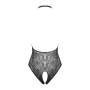 Бодистокинг с эффектом шнуровки Obsessive B113 teddy S/M/L открытая спина, халтер, с доступом