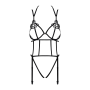 Боди из стреп с доступом Obsessive Badossa crotchless teddy S/M, черный