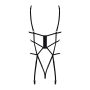 Боди из стреп с доступом Obsessive Badossa crotchless teddy S/M, черный
