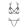 Эротический комплект из стреп Obsessive Badossa 2-pcs set L/XL, черный, с доступом, бюстгальтер, стр