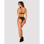 Эротический комплект под латекс со стрепами Obsessive Bagirela 2-pcs set S/M, черный, под леопард, б