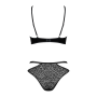 Эротический комплект под латекс со стрепами Obsessive Bagirela 2-pcs set S/M, черный, под леопард, б