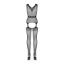 Бодистокинг Obsessive Bodystocking F217 S/M/L, элегантный силуэтный рисунок, имитация чулок