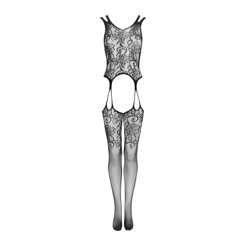 Бодистокинг Obsessive Bodystocking F237 XL/XXL, растительное плетение, имитация чулок