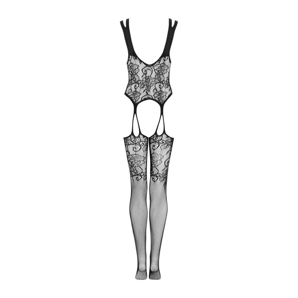 Бодистокинг Obsessive Bodystocking F237 XL/XXL, растительное плетение, имитация чулок