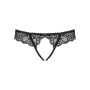 Кружевные танга с доступом Obsessive Contica crothchles thong S/M, черные