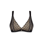Кружевной бюстгальтер с треугольной чашкой Obsessive Estiqua bra M/L, черный, широкие лямки