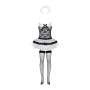 Эротический костюм горничной с юбкой Obsessive Housemaid 5 pcs costume L/XL, черно-белый, топ с подв