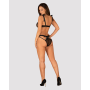 Полупрозрачный эротический комплект Obsessive Obsessivia 2pcs set black L/XL, бюстгальтер и трусики,