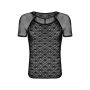 Мужская полупрозрачная футболка с орнаментом Obsessive T102 T-shirt S/M/L, черная
